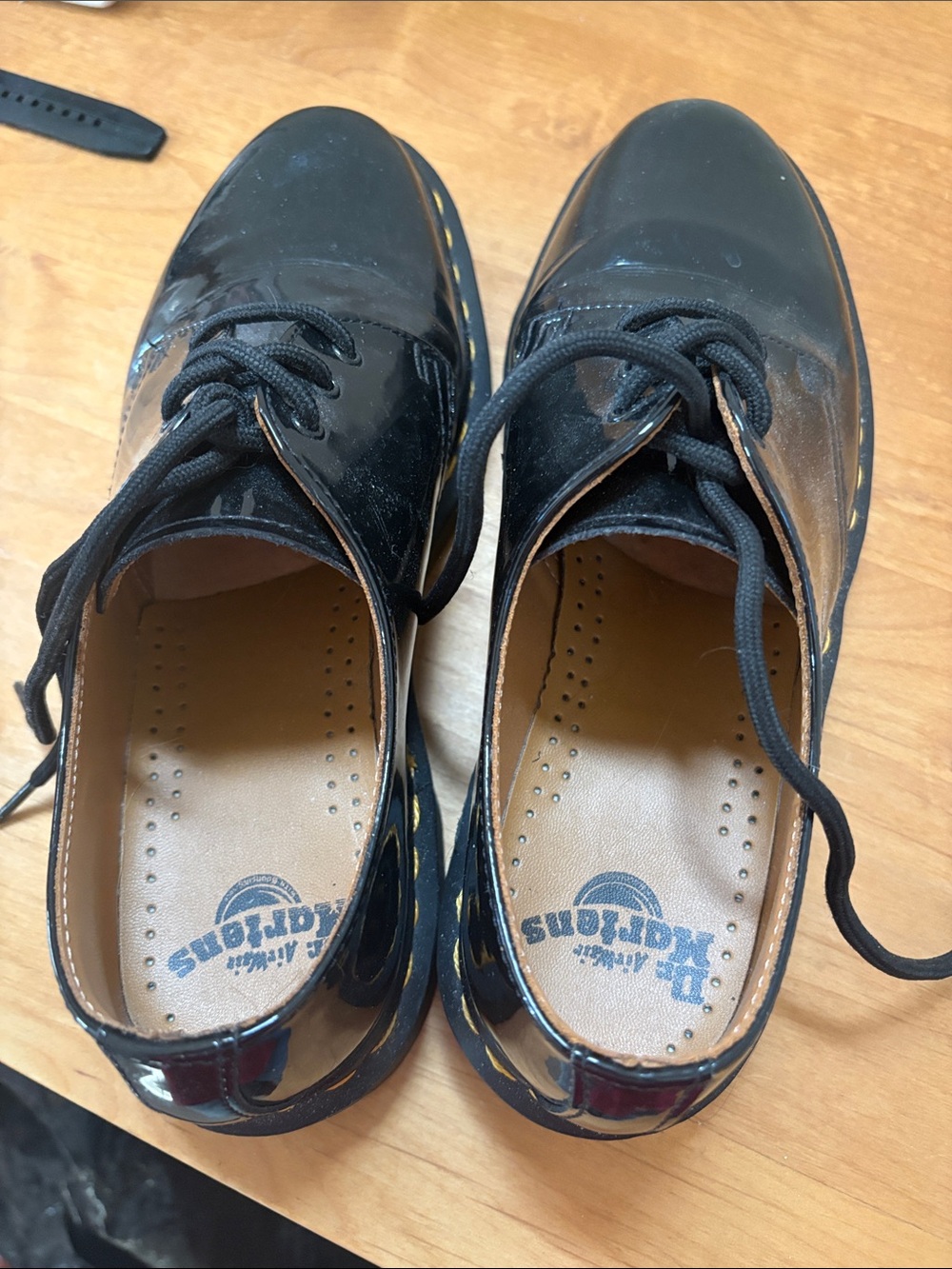 Dr. Martens Black Patent Platform Lace-Up Shoes